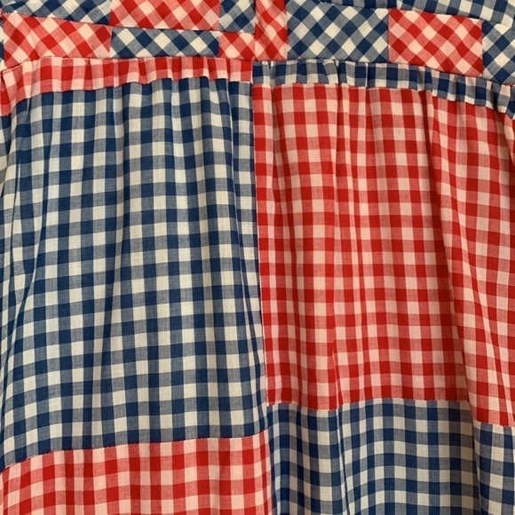 Vintage Beautiful Gingham Check Patchwork Maxi Handmade Sleeveless Maxi Dress S - Picture 8 of 17